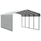 Arrow Storage Products Galvanized Steel Carport, W/ 1-Sided Enclosure, Compact Car Metal Carport Kit, 12'x20'x7', Eggshell CPH122007ECL1 - alternate 1